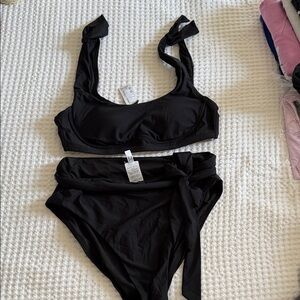 J. Crew Black Bikini Swim Set Athletic Style